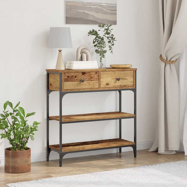 vidaXL Console Table Old Wood 72.5 x 25 x 75 cm Engineered Wood