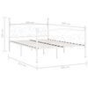 vidaXL Bed Frame without Mattress with Slatted Base White Metal 160x200 cm