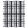 vidaXL Room Divider 5 Panels Black Solid Wood Paulownia