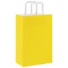 vidaXL Paper Bags 50 pcs with Handles Yellow 21x11x31 cm