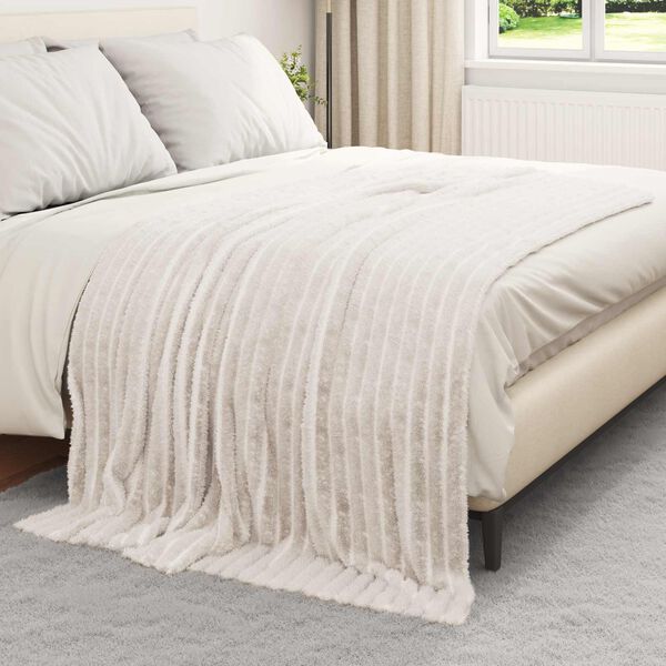 vidaXL Throw Blanket Cream 200 x 150 cm Fleece