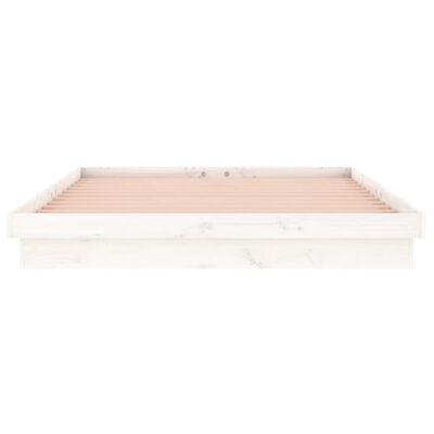 vidaXL LED Bed Frame White 180x200 cm Super King Size Solid Wood