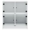 vidaXL Side Cabinet with Glass Doors White 68x37x75.5 cm