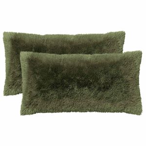 vidaXL Cushion with Pillow HEERLEN 2 pcs Green PV Fleece