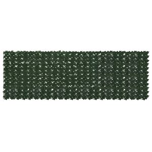 vidaXL Balcony Screen with Leaves Dark Green 300 x 100 cm
