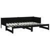 vidaXL Pull-out Day Bed without Mattress Black 2x(90x200) cm