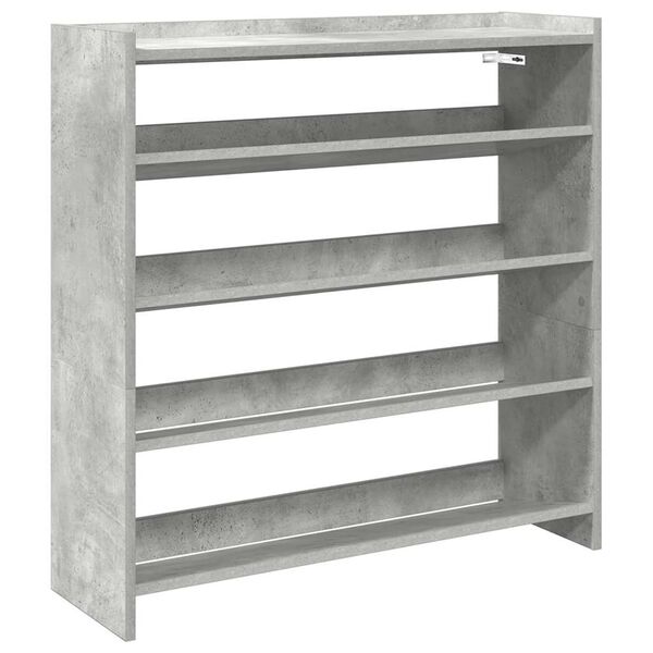 vidaXL Shoe Rack Concrete Grey 80x25x81 cm Engineered Wood