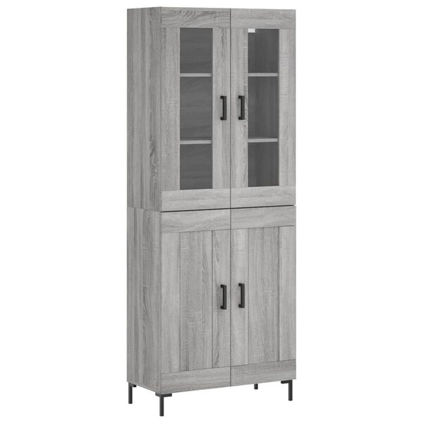 vidaXL Highboard Grey Sonoma 69.5x34x180 cm Engineered Wood