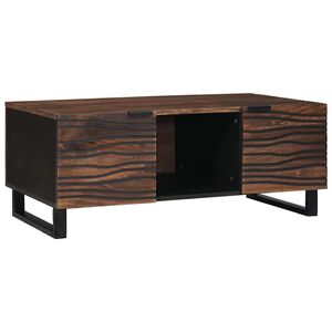 vidaXL Coffee Table Brown and Black 100 x 54 x 40 cm Solid Acacia wood