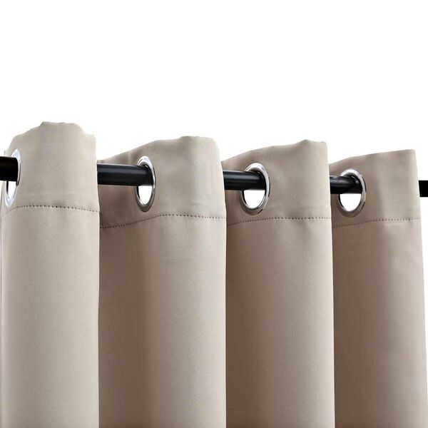 vidaXL Blackout Curtains with Metal Rings 2 pcs Beige 140x245 cm