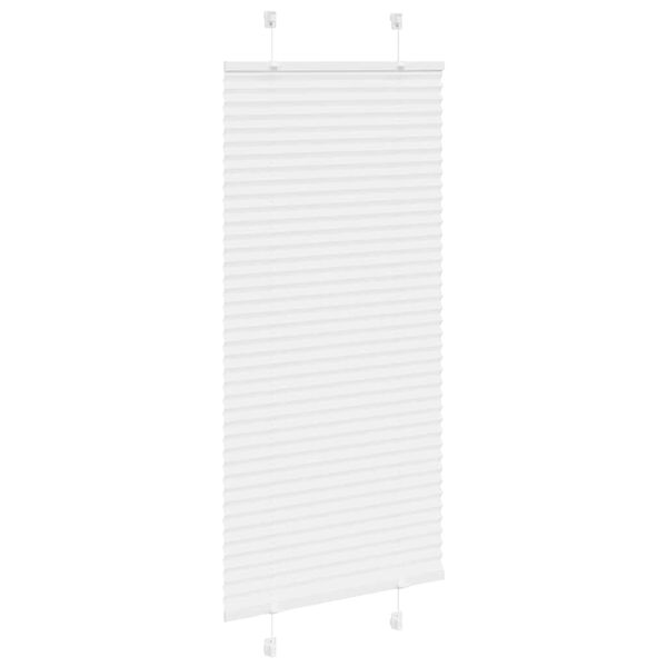 vidaXL Pleated Blind White 65x100 cm Fabric Width 64.4 cm Polyester