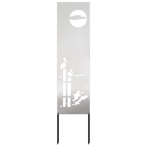 vidaXL Garden Privacy Screen Silver 32 x 140 cm Stainless steel