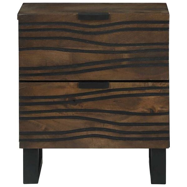 vidaXL Bedside Cabinet Walnut 40 x 33 x 46 cm Solid Acacia wood