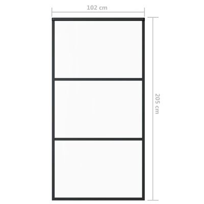 vidaXL Sliding Door ESG Glass and Aluminium 102x205 cm Black