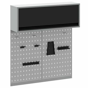 vidaXL Tool Cabinet Set with Shelf 3 pcs Black Powder-Coated Steel