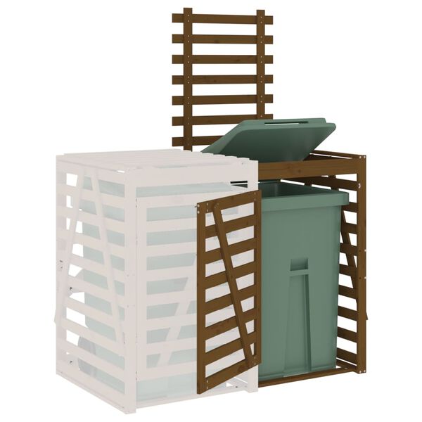 vidaXL Wheelie Bin Storage Extension Honey Brown Solid Wood Pine