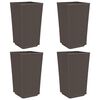 vidaXL Garden Planters 4 pcs Brown 32.5x32.5x57 cm PP