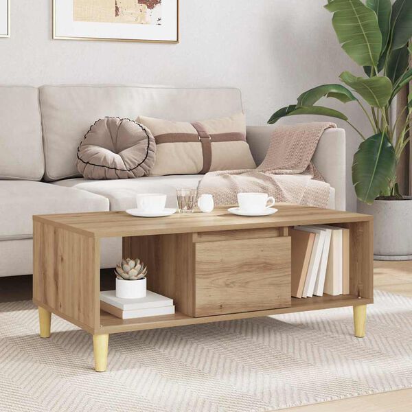vidaXL Coffee Table Artisan Oak 90 x 50 x 26.5 cm Engineered Wood