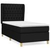vidaXL Box Spring Bed with Mattress Black 90x200 cm Fabric