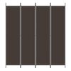 vidaXL 4-Panel Room Divider Brown 200x220 cm Fabric