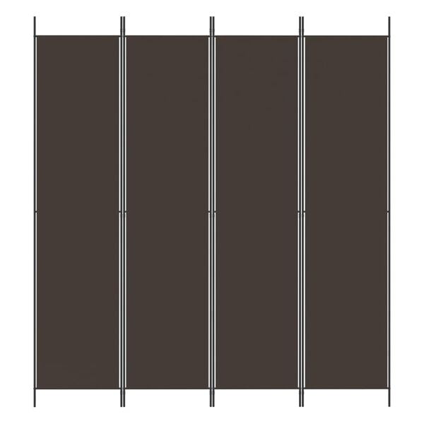 vidaXL 4-Panel Room Divider Brown 200x220 cm Fabric