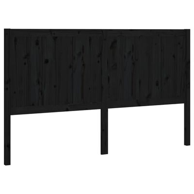 vidaXL Bed Headboard Black 145.5x4x100 cm Solid Pine Wood