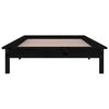 vidaXL LED Bed Frame without Mattress Black 75x190 cm Small Single Solid Wood
