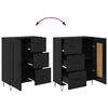 vidaXL Highboard with Drawer 2 pcs Black Oak Engineered Wood
