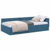 vidaXL Corner Bed Frame with Headboard Blue 90 cm x 200 cm Velvet