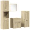 vidaXL 3 Piece Bathroom Furniture Set Sonoma Oak Engineered Wood