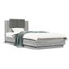 vidaXL Bed Frame with LED without Mattress Grey Sonoma 100x200 cm
