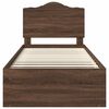 vidaXL Bed Frame with Headboard Brown Oak 90 x 190 cm Solid Pine Wood
