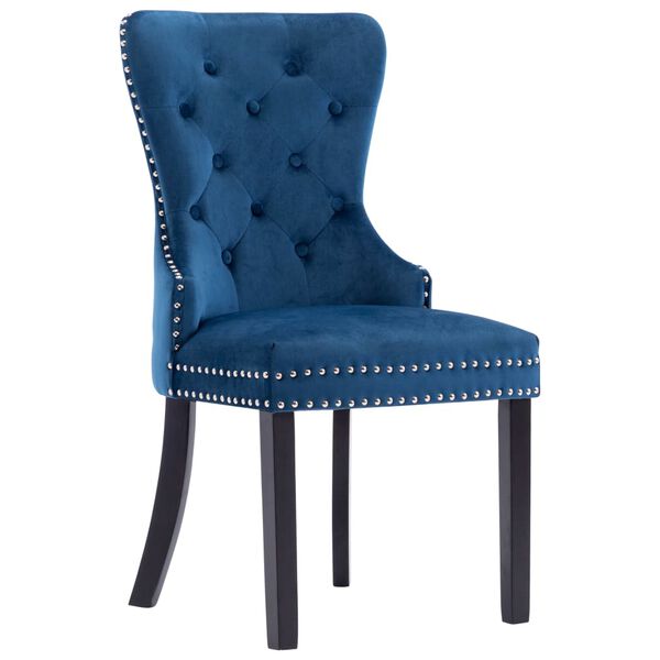 vidaXL Dining Chairs 2 pcs Blue Velvet