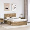 vidaXL Bed Frame Artisian Oak 160 x 200 cm Solid Pine Wood