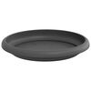 vidaXL Round Flower Tray 6 pcs Black &Oslash; 15.5 x 2 cm Plastic