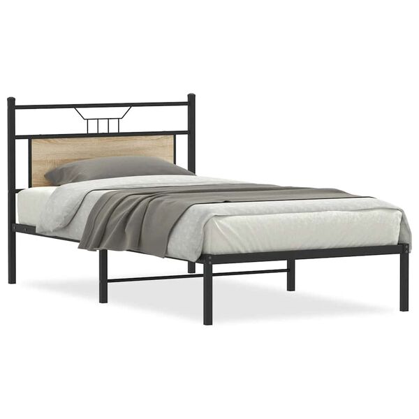 vidaXL Bed Frame without Mattress Sonoma Oak 100x200 cm Engineered Wood