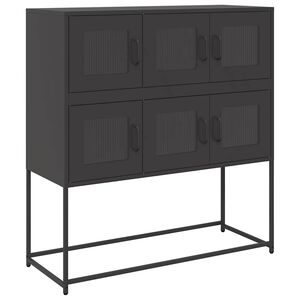 vidaXL Sideboard Black 100.5x39x107 cm Cold-rolled Steel