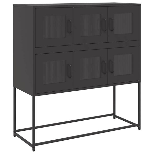 vidaXL Sideboard Black 100.5x39x107 cm Cold-rolled Steel