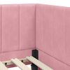vidaXL Corner Bed Frame with Headboard Pink 90 cm x 200 cm Velvet