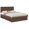 vidaXL Bed Frame with Drawer Brown Oak 150 x 200 cm Engineer Wood