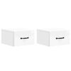 vidaXL Wall-Mounted Bedside Cabinet with Drawer 2 pcs High Gloss White