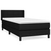 vidaXL Box Spring Bed with Mattress Black 100x200 cm Fabric