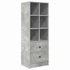 vidaXL Desk with Drawer 2 pcs Concrete Grey