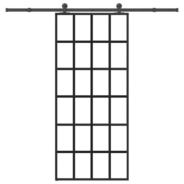 vidaXL Sliding Door with Hardware Set 90x205 cm ESG Glass&Aluminium