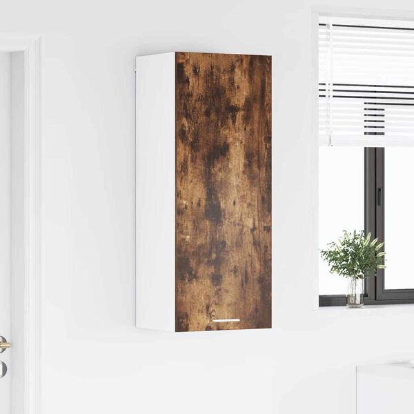 vidaXL Hanging Cabinet Smoked Oak 40 x 31 x 100 cm Engineered Wood