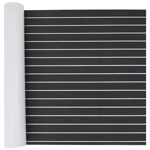 vidaXL Boat Mat Striped Dark Grey and White 240 x 90 cm EVA
