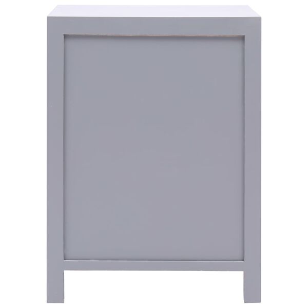 vidaXL Bedside Cabinet Grey 38x28x52 cm Paulownia Wood