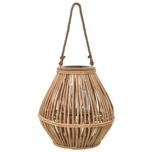 vidaXL Hanging Candle Lantern Holder Wicker Natural