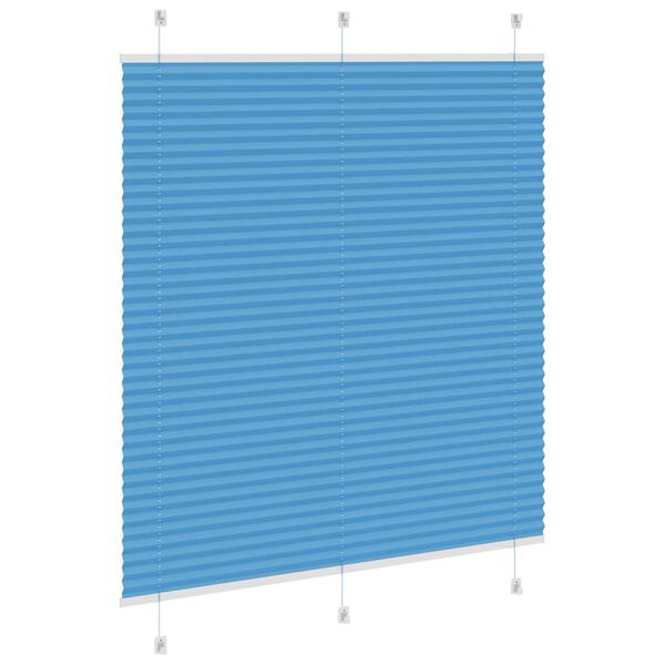 vidaXL Pleated Blind Blue 120x100 cm Fabric Width 119.4 cm Polyester