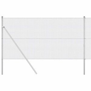 vidaXL Welded Wire Fence Ground Fix 10 x 1 m Galvanised Steel Silver